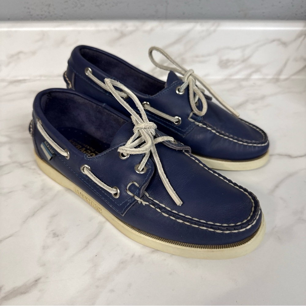 Sebago Docksides Boat Deck Dock Shoes Men 8 Blue Navy Loafers Preppy
